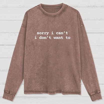 Sarcastic  Humorous  And Funny Quotes For Introverts Washed Long Sleeve Tee