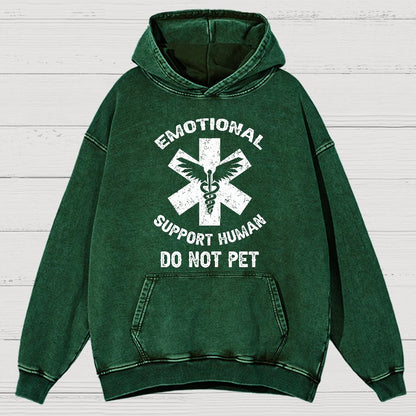 Emotional Support Human Do Not Pet Vintage Distressed Hoodie