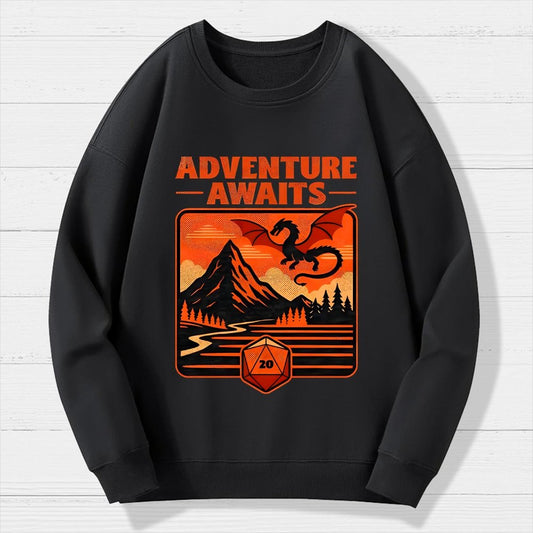 RPG Vintage Adventure Dragon Geek Cotton Sweatshirt