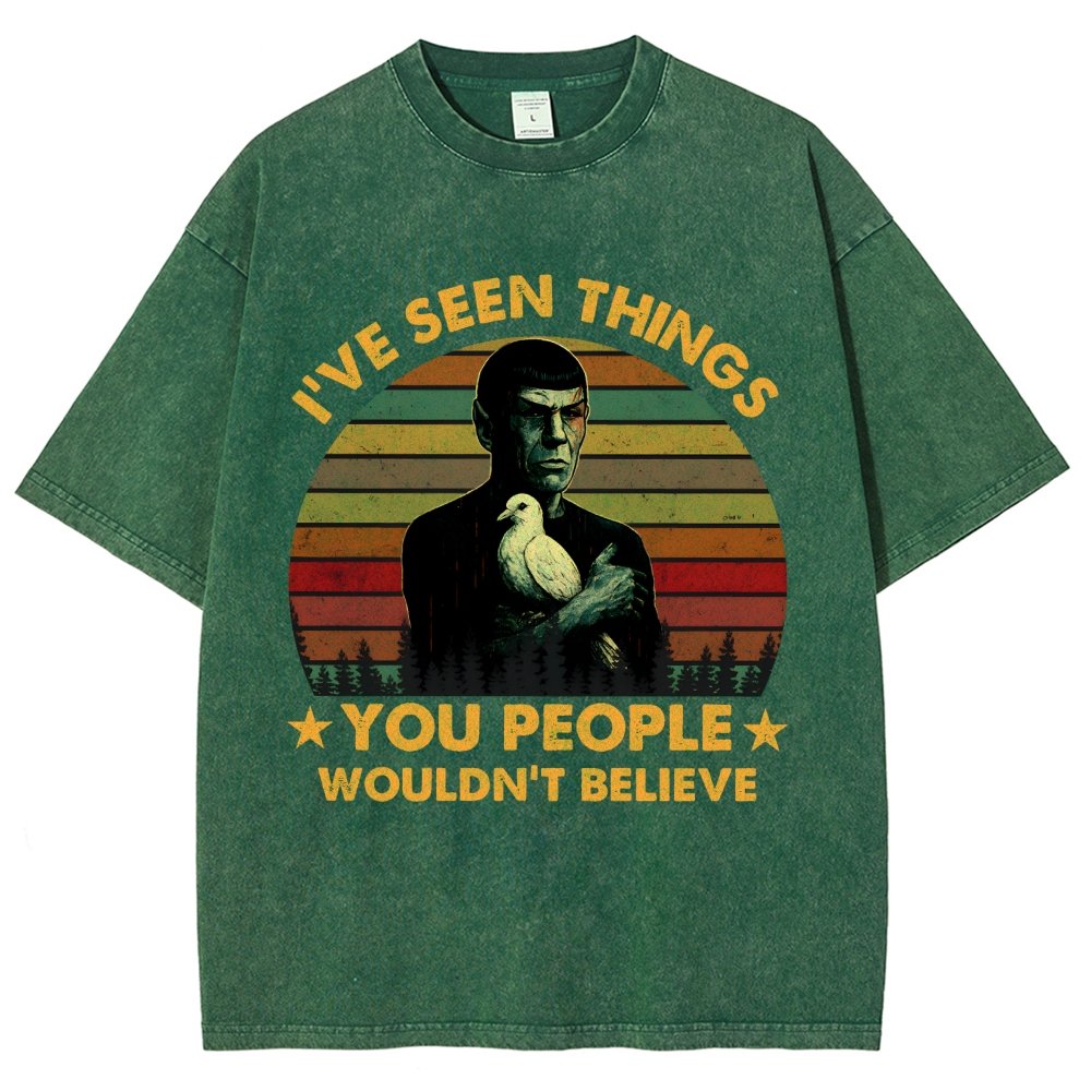 I've Seen Things Sci-Fi Quote Mashup Vintage Distressed T-shirt
