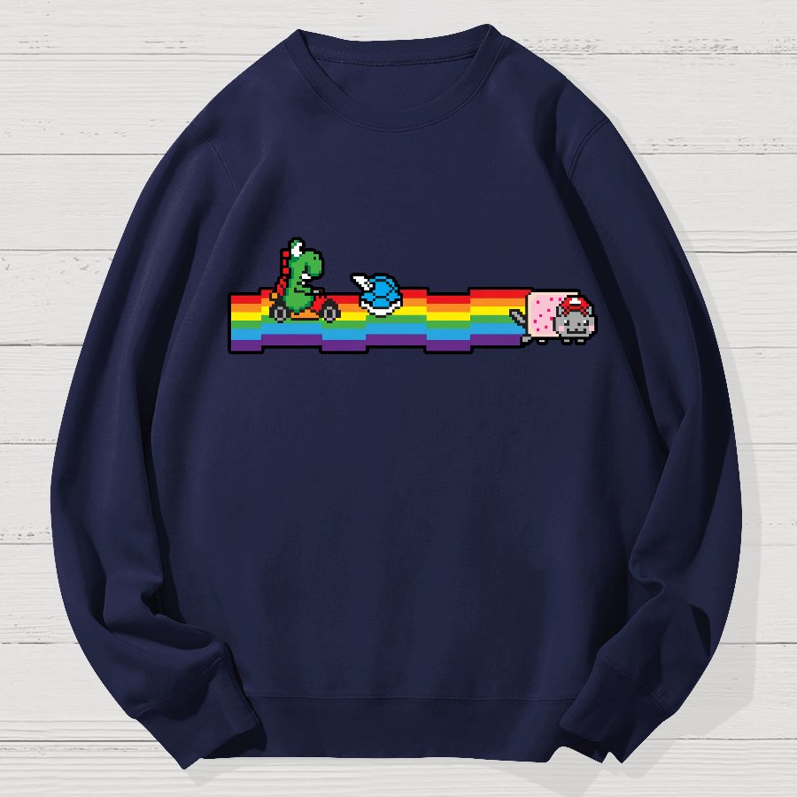 Rainbow Kart Geek Cotton Sweatshirt