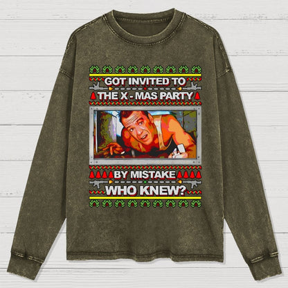 Got invited to the X-mas Party Washed Long Sleeve Tee