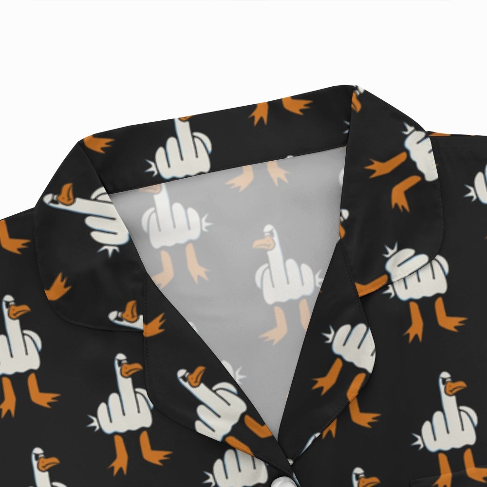 Rude Seagull Design Funny Geek Long Sleeve Pajama Set