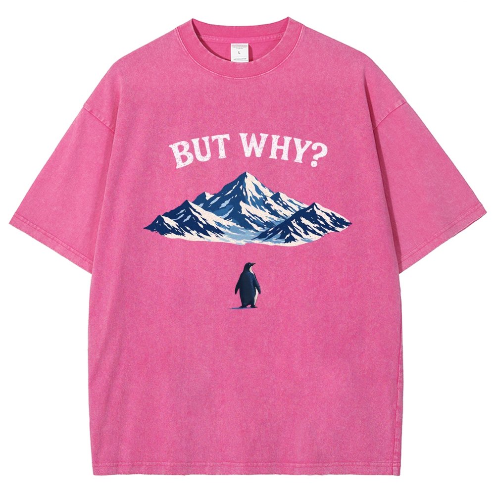 But Why Penguin Vintage Distressed T-shirt