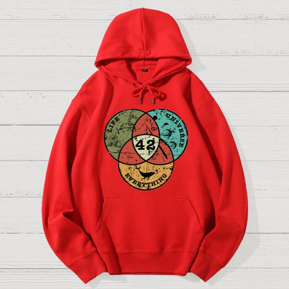 Life, the Universe & Everything Nerdy Graphic Geek Cotton Hoodie
