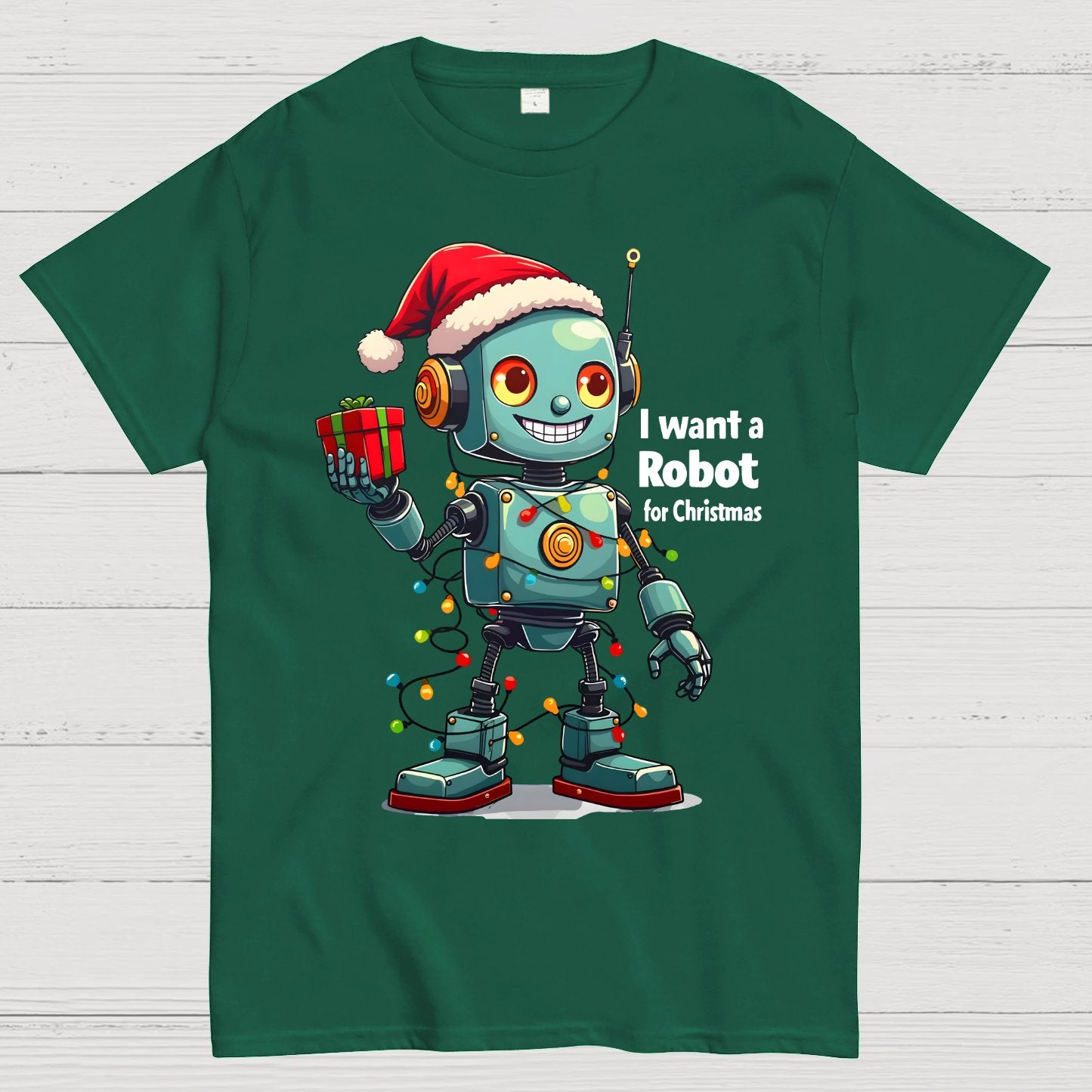 I Want A Robot For Christmas Geek T-Shirt