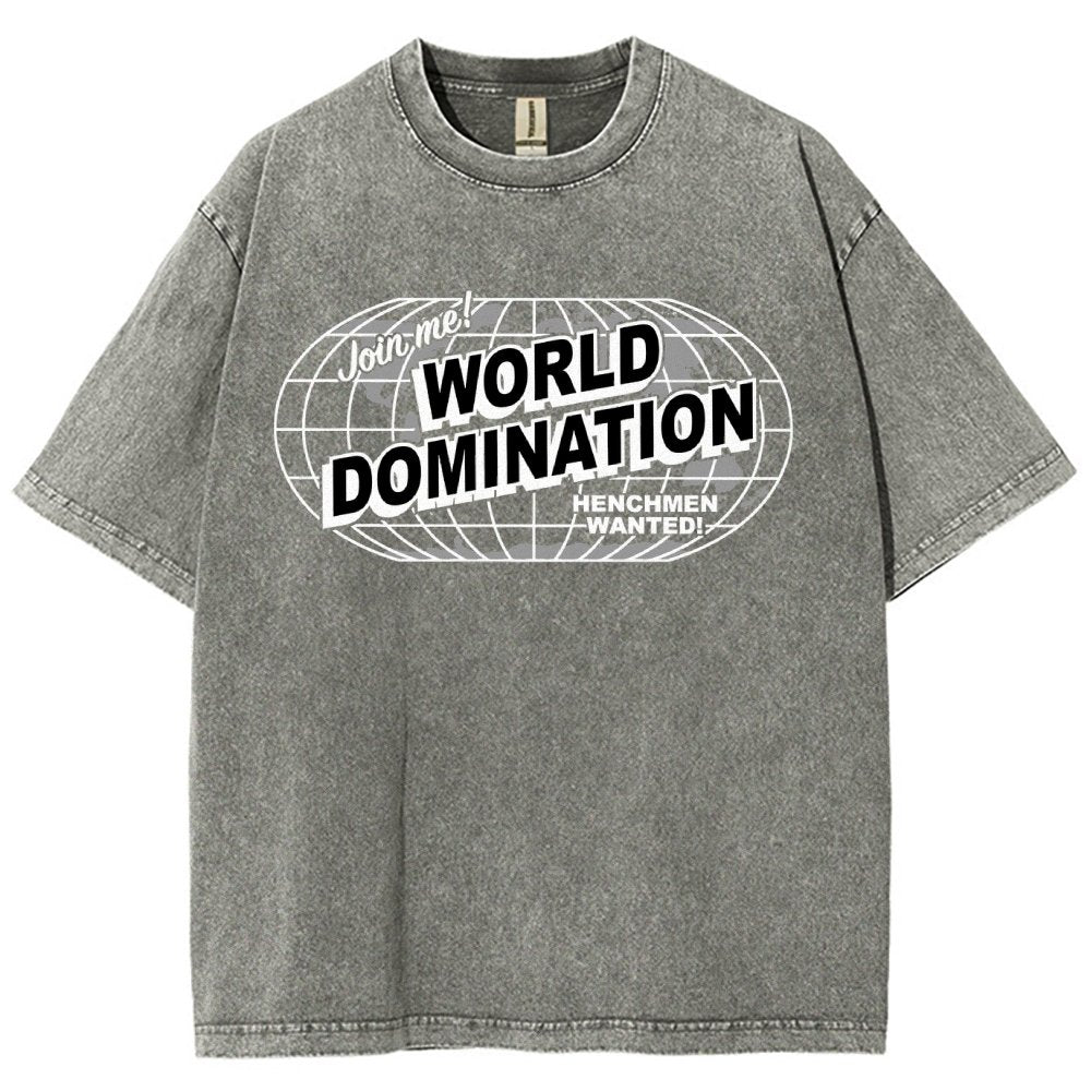 Ask Me About My Plans for World Domination Vintage Distressed T-shirt