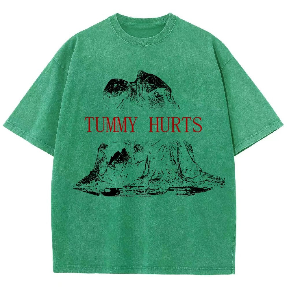 Retro Tummy Hurts Vintage Distressed T-shirt