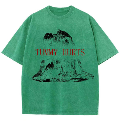 Retro Tummy Hurts Vintage Distressed T-shirt