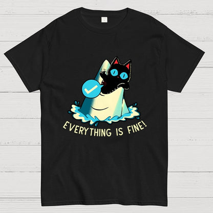 Everything Is Fine! Cat Geek T-Shirt
