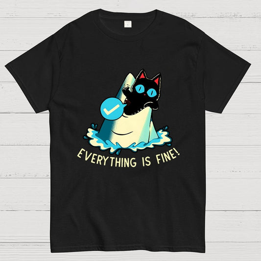 Everything Is Fine! Cat Geek T-Shirt