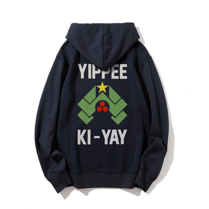 YIPPEE KI-YAY Printed Back Unisex Cotton Hoodie