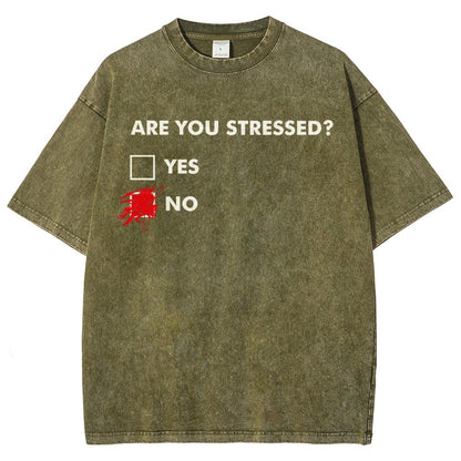 Fuuny Word Are You Stressed No Vintage Distressed T-shirt