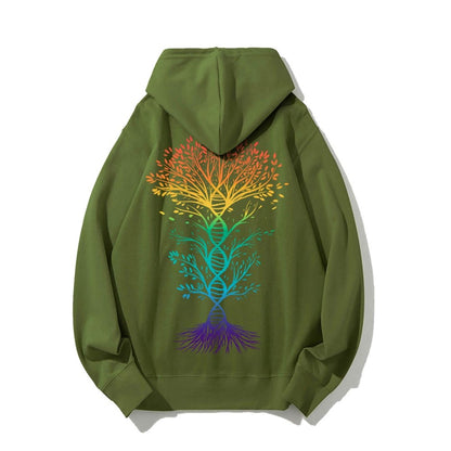 DNA Tree Of Life Science Printed Back Unisex Cotton Hoodie