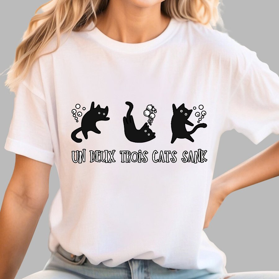 Un Deux Trois Cats Sank Geek T-Shirt