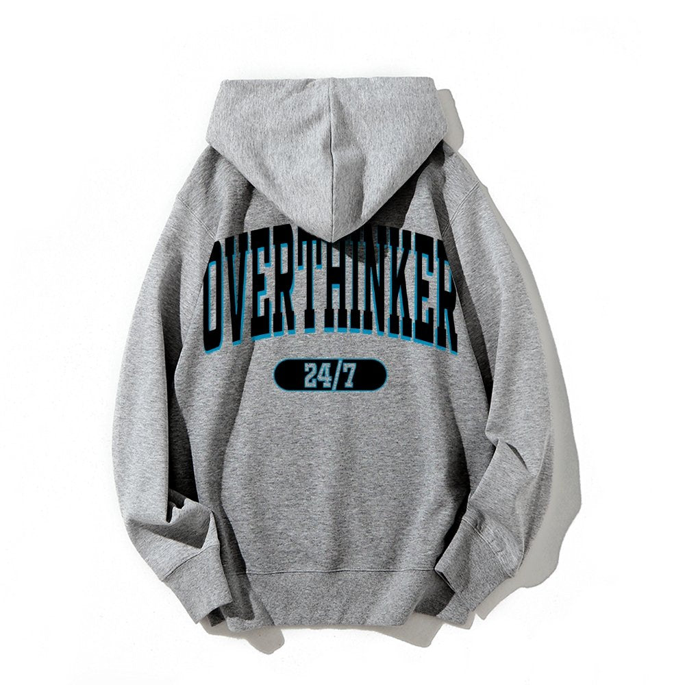 Overthinker All the time Printed Back Cotton Hoodie