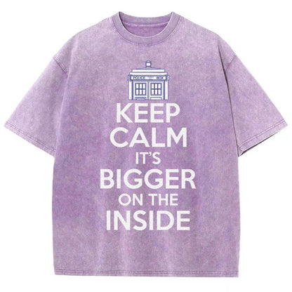 Keep Calm It's Larger On The Inside Vintage Distressed T-shirt