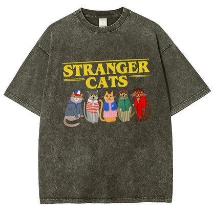 Stranger Cats Vintage Distressed T-shirt