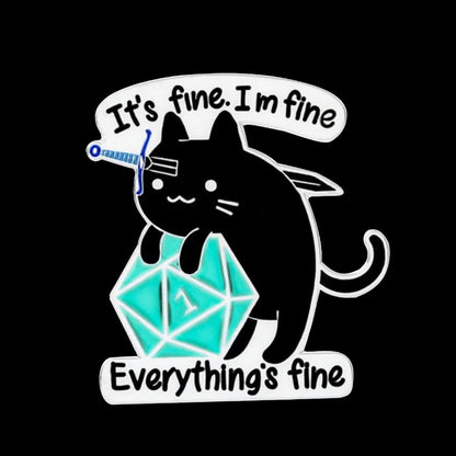 It's Fine Everything's Fine Cat Geeky T-Shirt