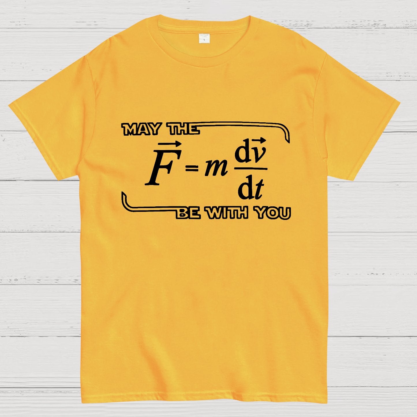 May The  F=m dv/dt  Be with You.Funny Physics Science Unisex Geek T-Shirt