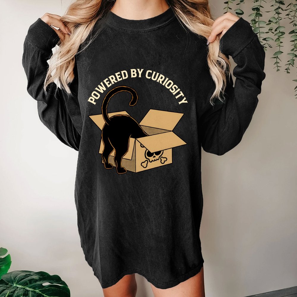 Powered By Curiosity Washed Long Sleeve Tee