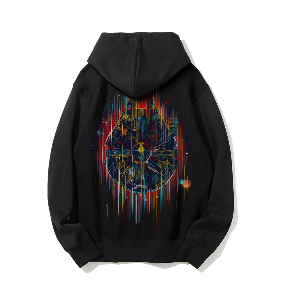 The Neon Falcon Printed Back Cotton Hoodie