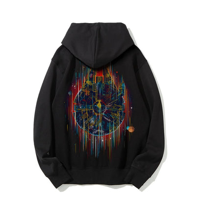 The Neon Falcon Printed Back Cotton Hoodie