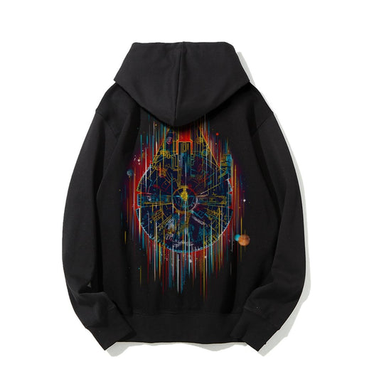 The Neon Falcon Printed Back Cotton Hoodie
