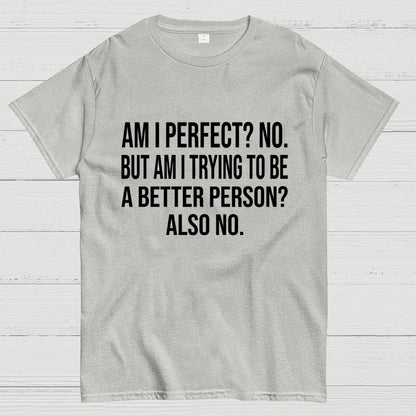Am I Perfect No But Am I Trying To Be A Better Person Also No Geek T-Shirt