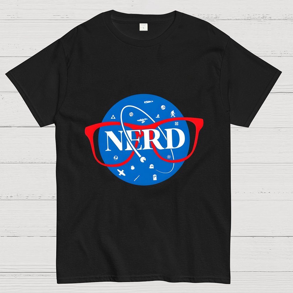 Nerdy Space Patch Geek T-Shirt