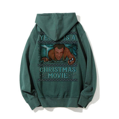Gen-X Christmas Movie Printed Back Unisex Cotton Hoodie