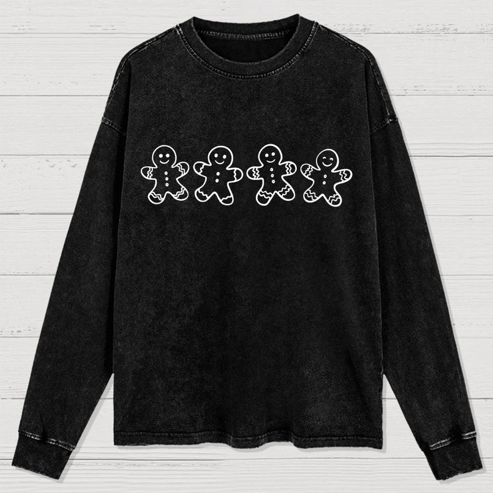Christmas Gingerbread Cookies Washed Long Sleeve Tee