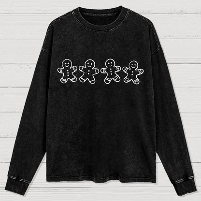 Christmas Gingerbread Cookies Washed Long Sleeve Tee