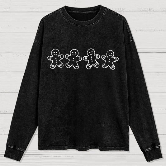 Christmas Gingerbread Cookies Washed Long Sleeve Tee