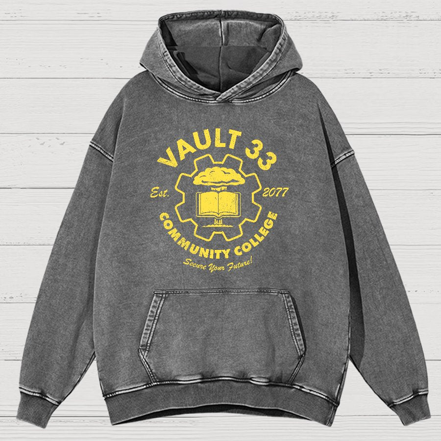 Community College Vintage Distressed Hoodie