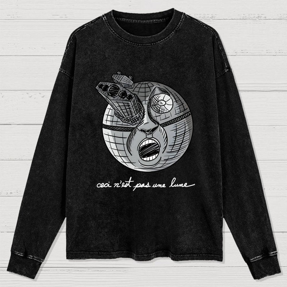 Ceci N’Est Pas Une Lune Washed Long Sleeve Tee