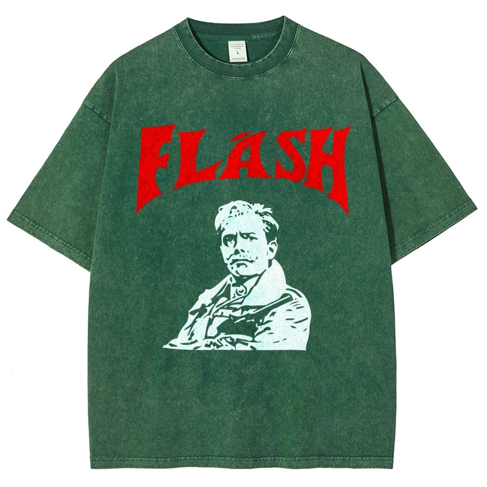 Mister Flashy Flash Spoof Ringer Vintage Distressed T-shirt