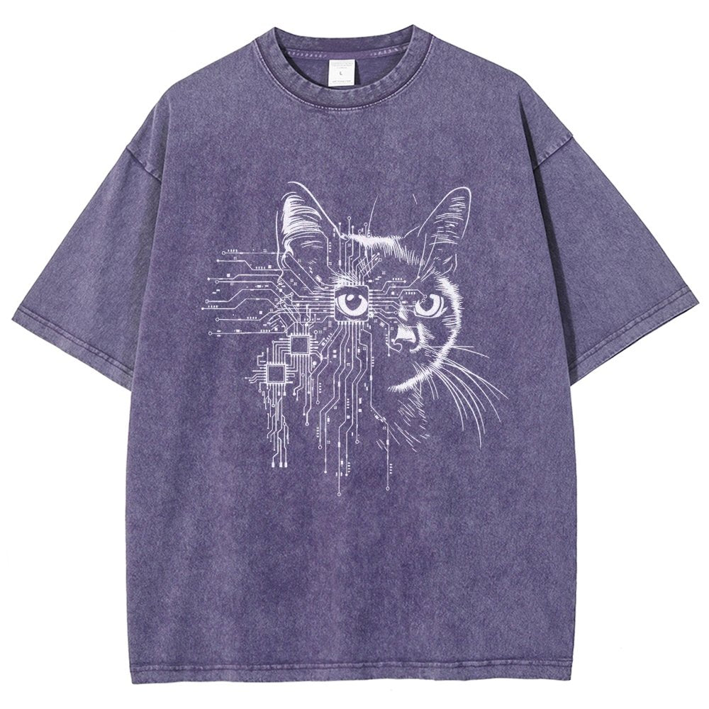 Future Cat Vintage Distressed T-shirt