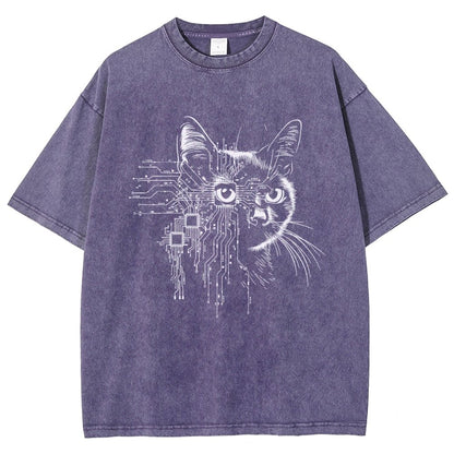 Future Cat Vintage Distressed T-shirt