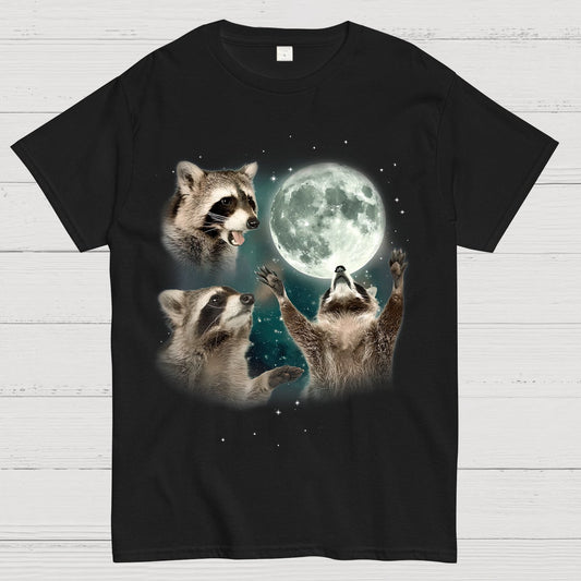 Three Raccoons Moon Geeky T-Shirt