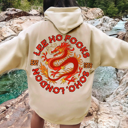 Mysterious Town's (Werewolves of London) Printed Back Cotton Hoodie