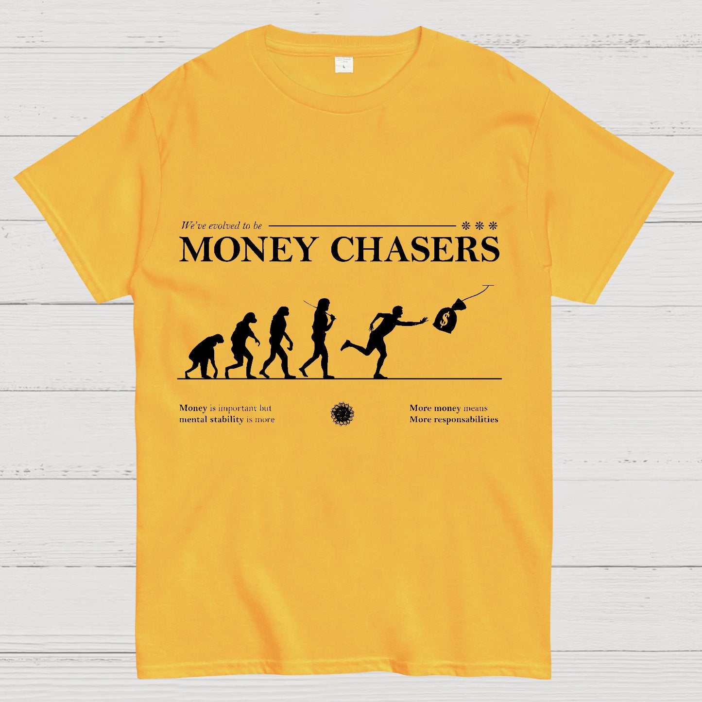 Evolution For Money Complete Design Positive Geek T-Shirt