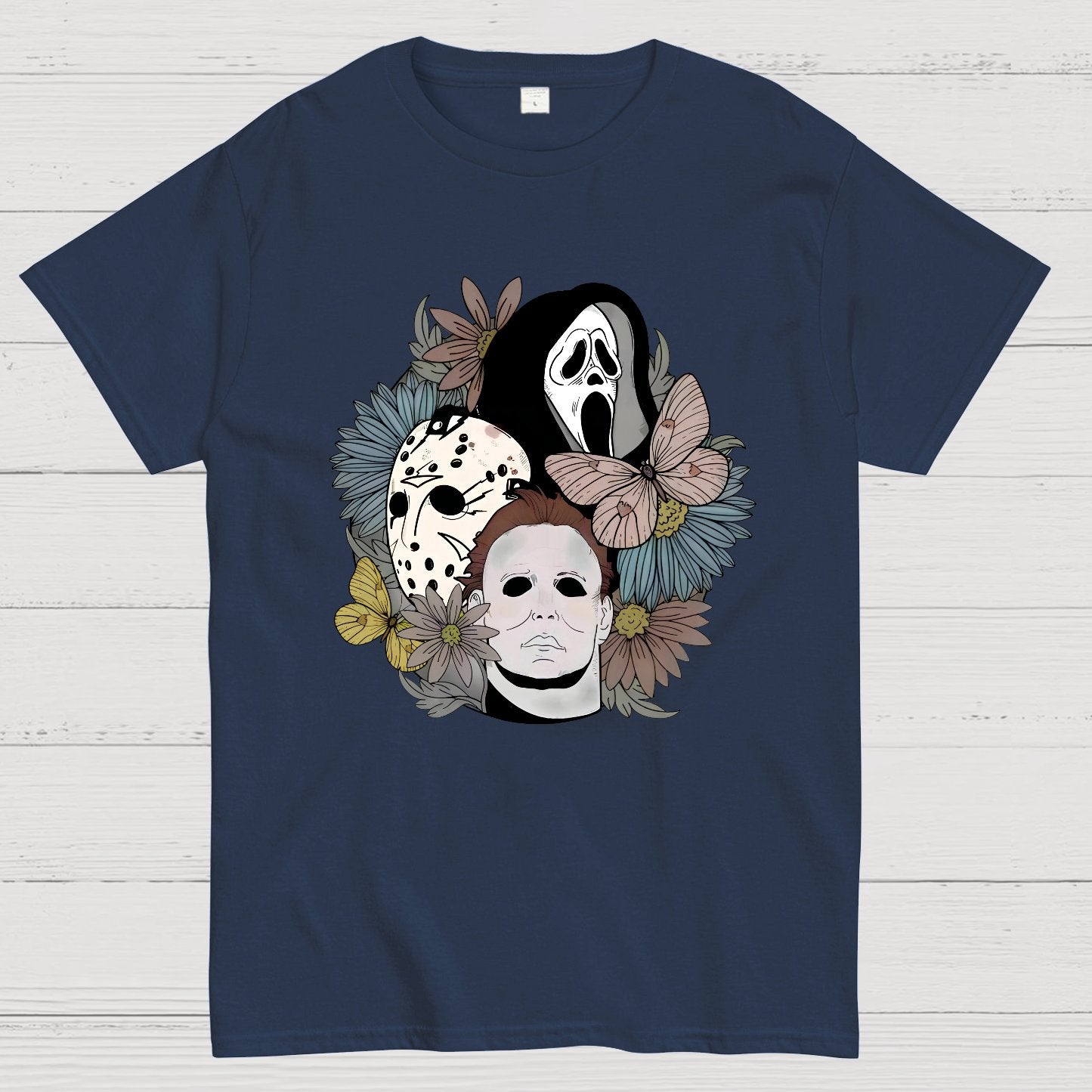 Horror Halloween Floral Scream Geek T-Shirt