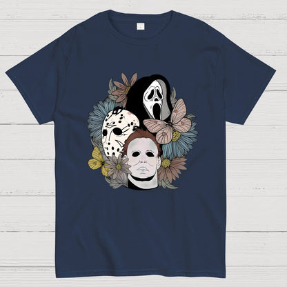 Horror Halloween Floral Scream Geek T-Shirt