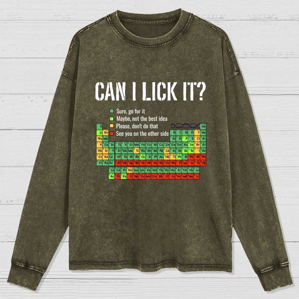 Can I Lick It Washed Long Sleeve Tee
