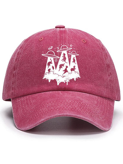 Dinosaur Alien Abduction Unisex Cotton Hat
