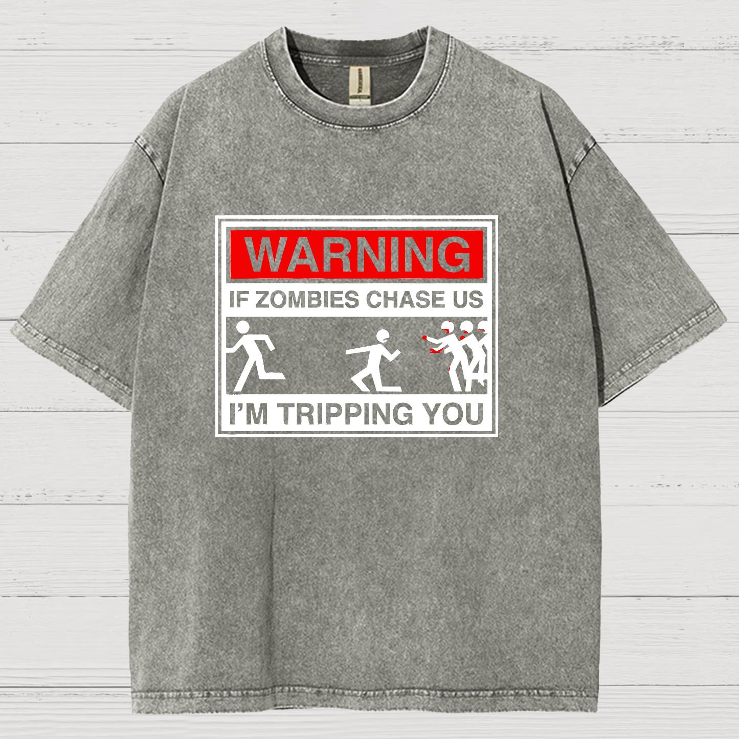 If Zombies Chase Us Vintage Distressed T-shirt