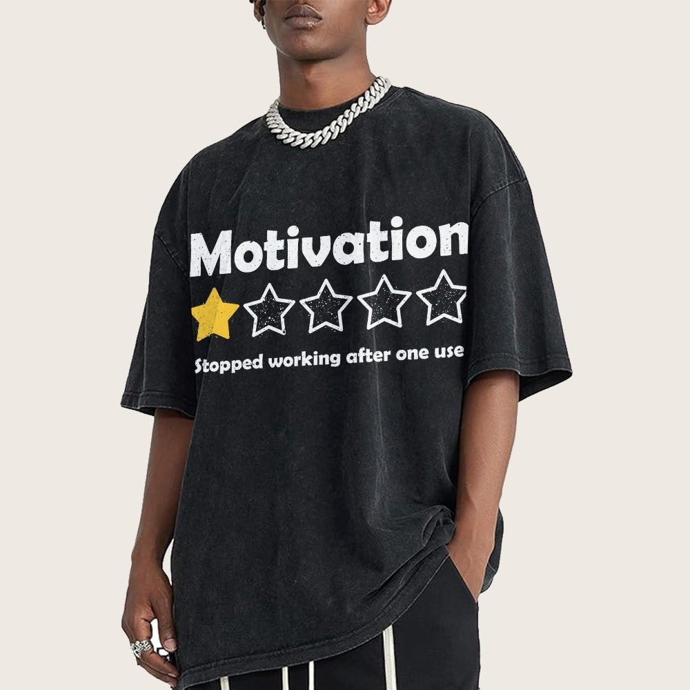 Motivation Review Vintage Distressed T-shirt