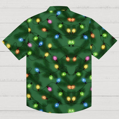 Spruce Tree Christmas Decoration Lights Print Geeky Shirt