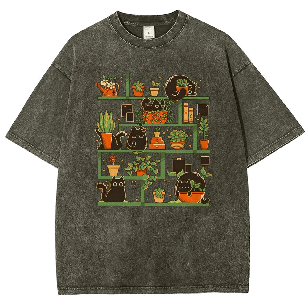 Kitten Garden Vintage Distressed T-shirt